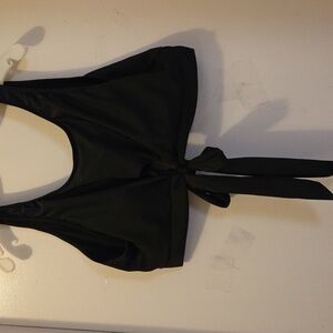 No Brand Name Crop Top black with Tie 4XL